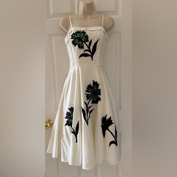 Vintage Sue Wong Embroidered Sequin Fit & Flare 👗Dress Size 4 *EUC* - Picture 1 of 15
